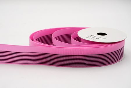Fita de gorgorão com design linear reto rosa quente_K1756-501